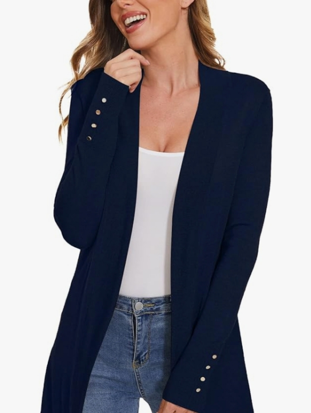 Cyrus‎ Navy Open Front Lighweight Cardigan